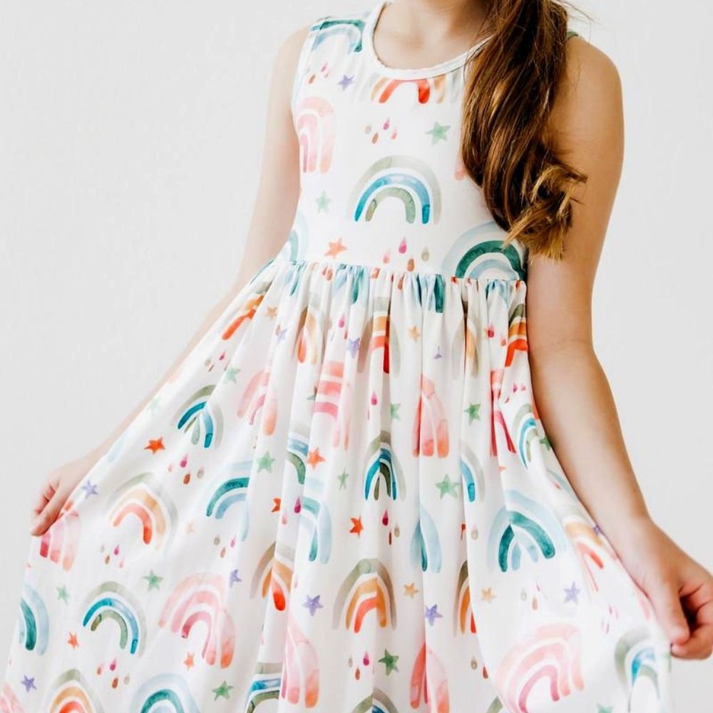Mila & Rose Tonal Rainbow Tank Twirl Dress
